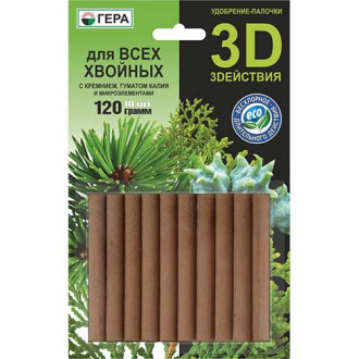 Удобрение Гера 3D палочки для хвойных растений изображение 5