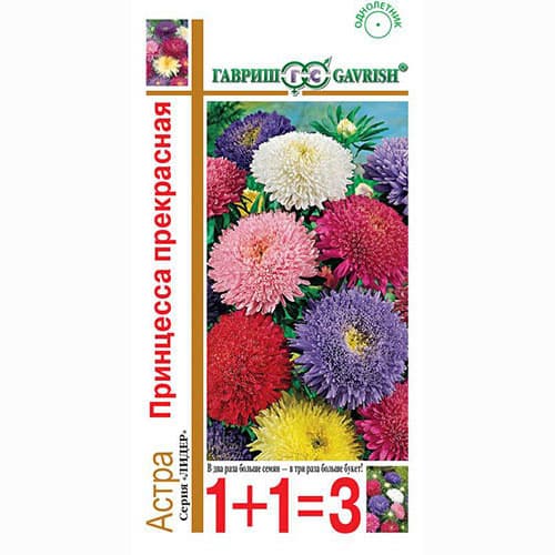 Астра Принцесса прекрасная, смесь окрасок Гавриш изображение 1 артикул 66011