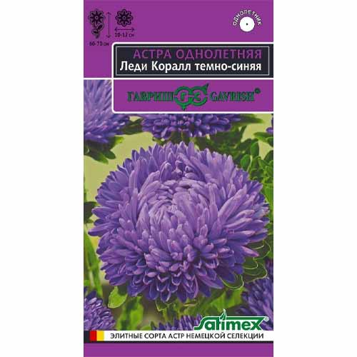 Астра розовидная Леди Корал темно-синяя Гавриш изображение 1 артикул 40582