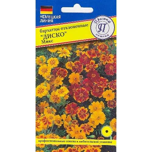 Бархатцы отклоненные Диско, смесь окрасок Престиж артикул фото 1 Бархатцы отклоненные Диско, смесь окрасок Престиж изображение 1 артикул 65809