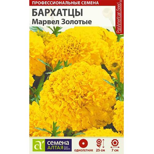 Бархатцы Марвел золотые Семена Алтая артикул фото 1 Бархатцы Марвел золотые Семена Алтая изображение 1 артикул 81621
