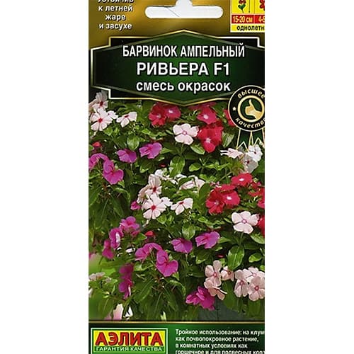 Барвинок большой Ривьера F1, смесь окрасок Аэлита артикул фото 1 Барвинок большой Ривьера F1, смесь окрасок Аэлита изображение 1 артикул 98868
