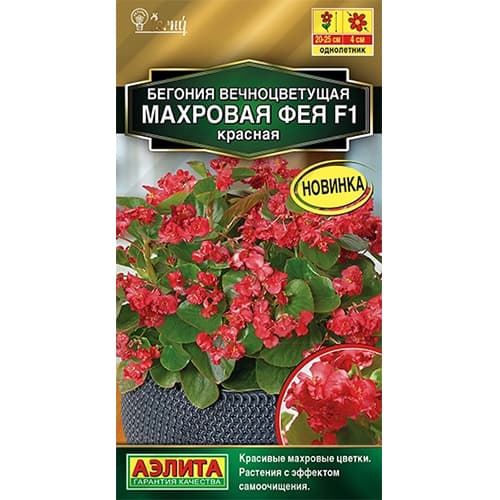 Бегония вечноцветущая махровая Фея красная F1 Аэлита изображение 1 артикул 40305