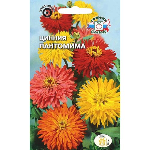Цинния Пантомима, смесь окрасок Седек изображение 1 артикул 94006