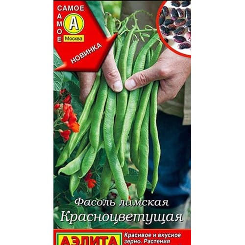 Фасоль лимская Красноцветущая Аэлита артикул фото 1 Фасоль лимская Красноцветущая Аэлита изображение 1 артикул 98785