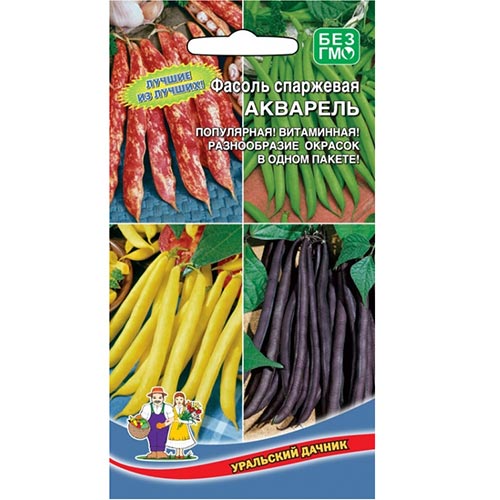Фасоль спаржевая Акварель, смесь сортов Уральский дачник изображение 1 артикул 94746