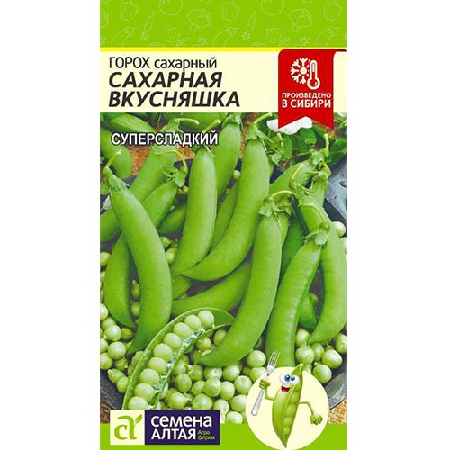 Горох Сахарная вкусняшка Семена Алтая артикул фото 1 Горох Сахарная вкусняшка Семена Алтая изображение 1 артикул 78052