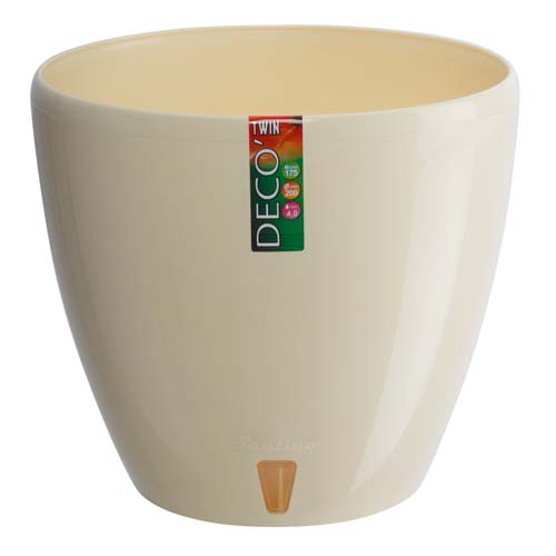 Горшок для цветов Деко Твин с системой базового автополива Крем 2,5 л изображение 1 артикул 85290