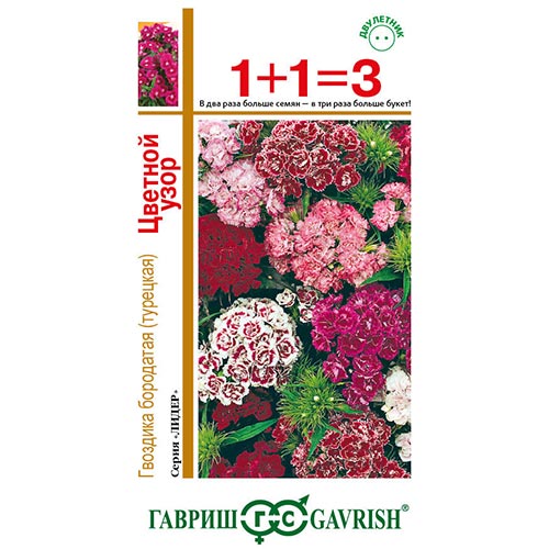 Гвоздика бородатая Цветной узор, смесь окрасок Гавриш изображение 1 артикул 92005