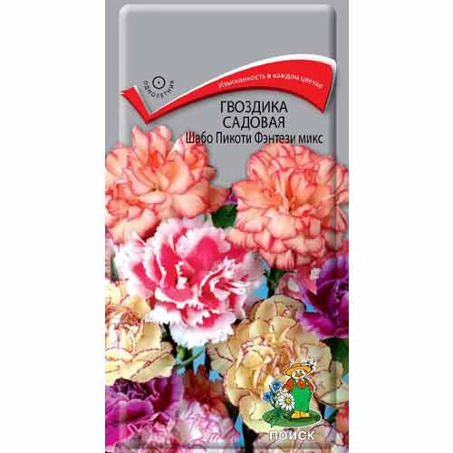 Гвоздика садовая Шабо Пикоти Фэнтези, смесь окрасок Поиск изображение 1 артикул 97871
