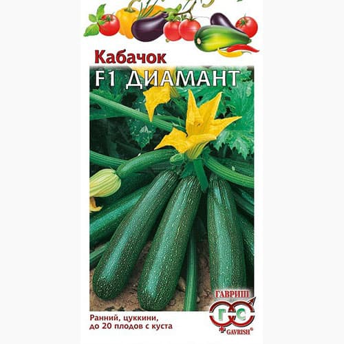 Кабачок цуккини Диамант F1 Гавриш артикул фото 1 Кабачок цуккини Диамант F1 Гавриш изображение 1 артикул 97423