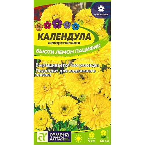 Календула Бьюти Лемон пацифик Семена Алтая артикул фото 1 Календула Бьюти Лемон пацифик Семена Алтая изображение 1 артикул 84752