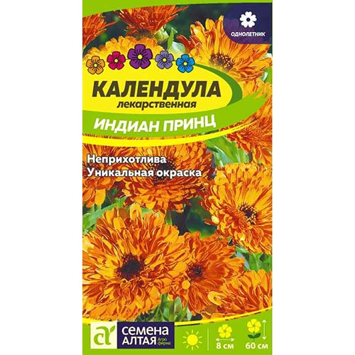 Календула Индиан Принц Семена Алтая артикул фото 1 Календула Индиан Принц Семена Алтая изображение 1 артикул 81669