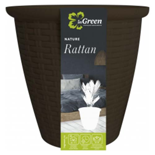 Кашпо Rattan 3 л с внутренним горшком 1,5 л Горький шоколад изображение 1 артикул 85282