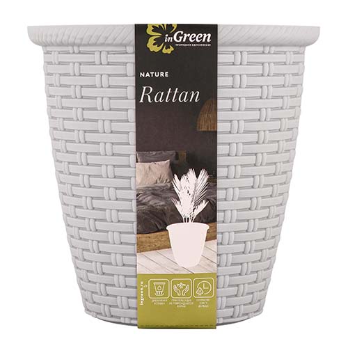 Кашпо Rattan 3 л с внутренним горшком 1,5 л Утренний туман изображение 1 артикул 85239