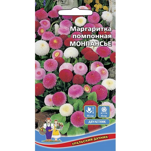 Маргаритка Монпасье, смесь окрасок Уральский дачник изображение 1 артикул 94825