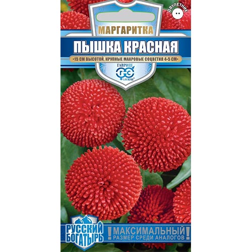 Маргаритка Пышка красная Гавриш изображение 1 артикул 92150