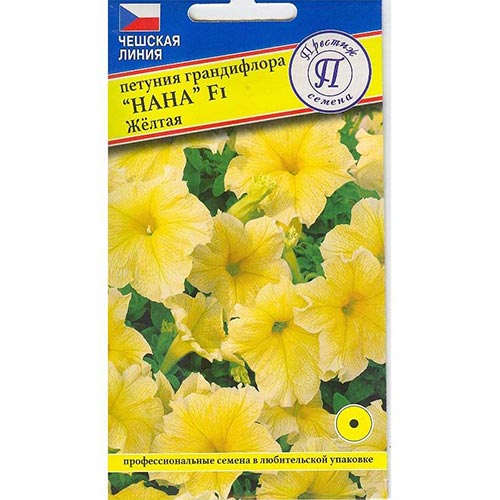 Петуния Нана желтая F1 Престиж артикул фото 1 Петуния Нана желтая F1 Престиж изображение 1 артикул 84523