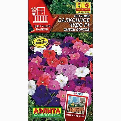Петуния Балконное чудо F1, смесь окрасок Аэлита изображение 1 артикул 99033