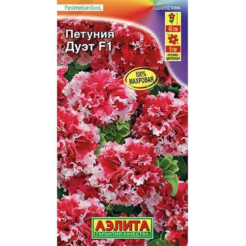Петуния крупноцветковая каскадная махровая Дуэт F1 Аэлита артикул фото 1 Петуния крупноцветковая каскадная махровая Дуэт F1 Аэлита изображение 1 артикул 40371