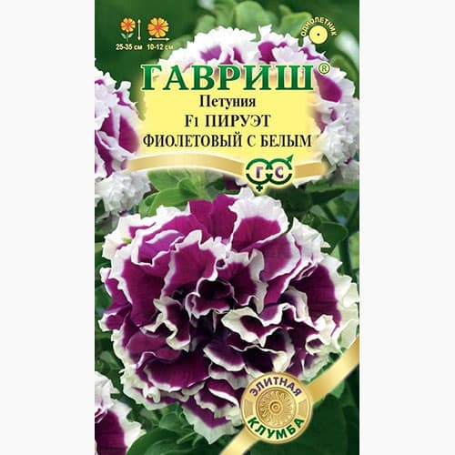 Петуния махровая Пируэт фиолетовый с белым F1 Гавриш изображение 1 артикул 97790