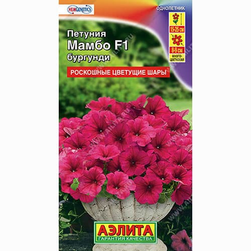 Петуния многоцветковая Мамбо бургунди F1 Аэлита артикул фото 1 Петуния многоцветковая Мамбо бургунди F1 Аэлита изображение 1 артикул 99085