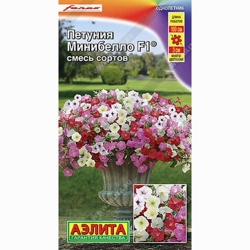 Петуния многоцветковая Минибелло F1, смесь окрасок Аэлита изображение 1 артикул 99104