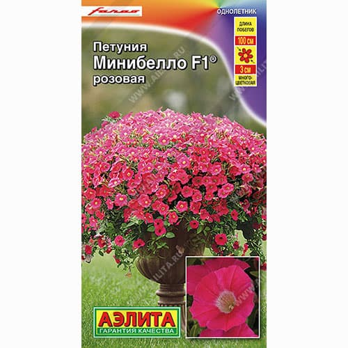 Петуния многоцветковая мини Минибелло розовая F1 Аэлита изображение 1 артикул 99101
