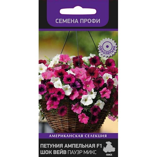 Петуния Шок Вейв Пауэр F1, смесь окрасок Поиск изображение 1 артикул 93088