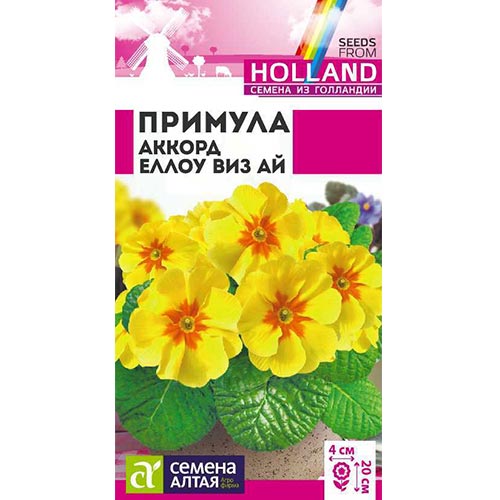 Примула Аккорд Еллоу Виз Ай Семена Алтая изображение 1 артикул 94207
