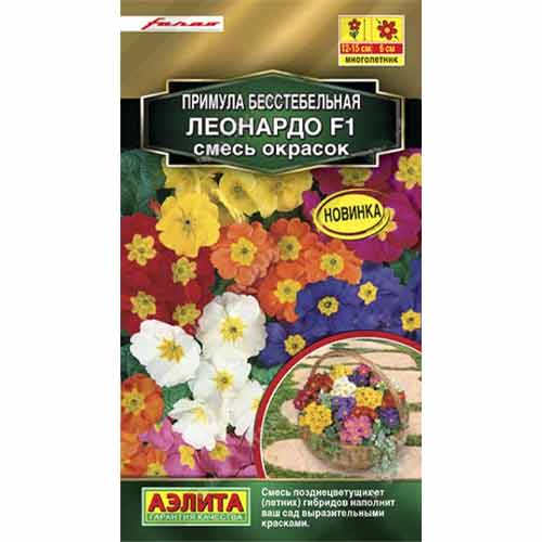 Примула бесстебельная Леонардо F1, смесь окрасок Аэлита артикул фото 1 Примула бесстебельная Леонардо F1, смесь окрасок Аэлита изображение 1 артикул 99140