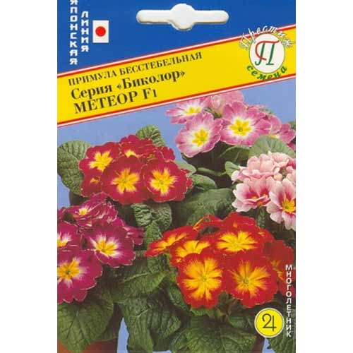 Примула бесстебельная Биколор Метеор F1, смесь окрасок Престиж изображение 1 артикул 65890