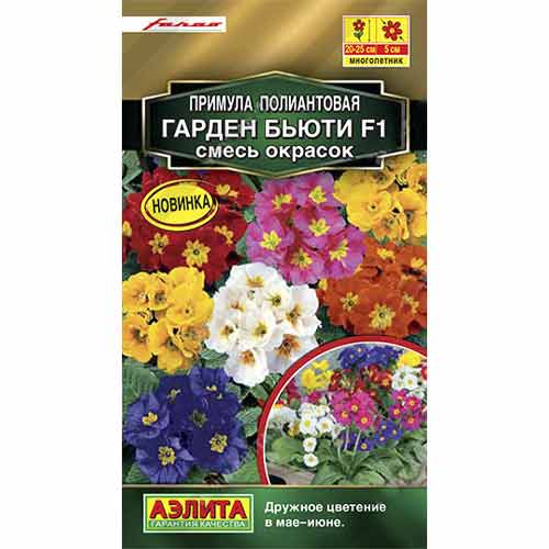 Примула полиантовая Гарден бьюти F1, смесь окрасок Аэлита изображение 1 артикул 99143