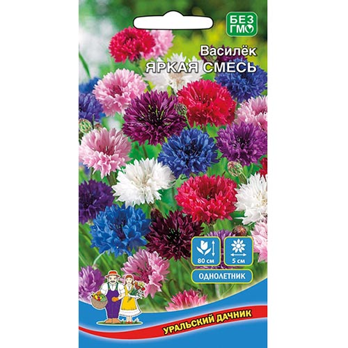 Василек Яркая смесь, смесь окрасок Уральский дачник изображение 1 артикул 94766