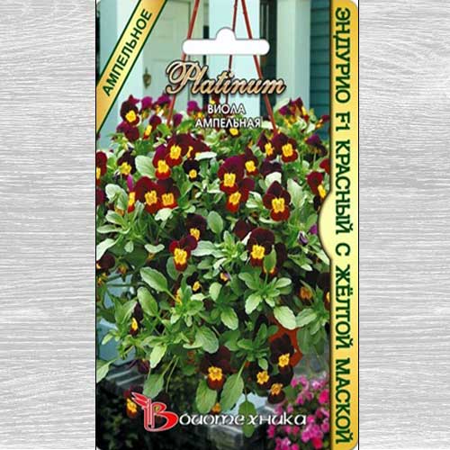 Виола ампельная Эндурио Красный с желтой маской F1 изображение 1 артикул 74819